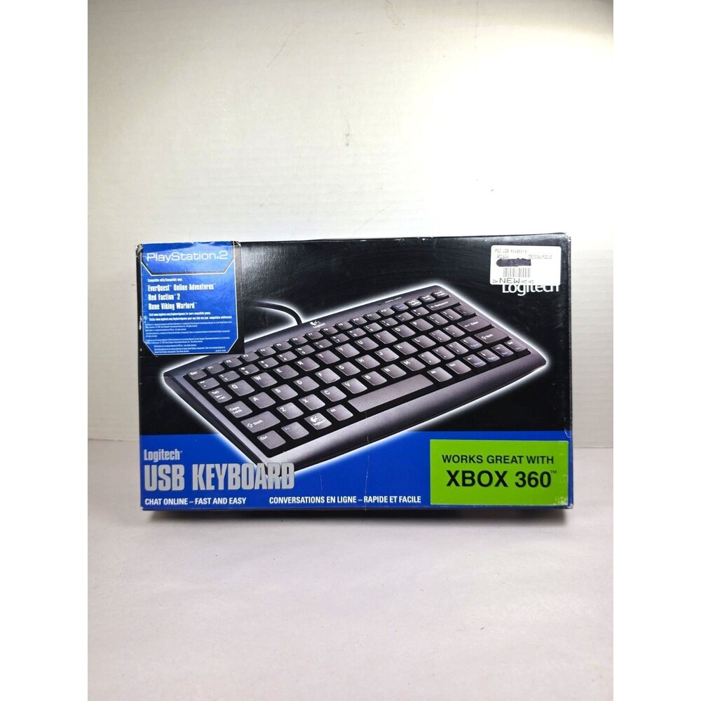 New and Sealed Logitech USB Keyboard For PlayStation 2 or Xbox 360